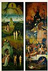 Hieronymus Bosch Paradise and Hell, left and right panels of a triptych painting